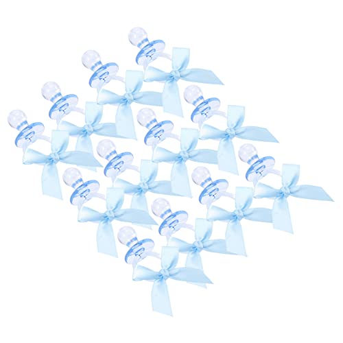 MUELODSIC 20 pièces Décorations Mini Tétines Transparentes avec Nœud Invités et Prix Jeux pour Shower Fille Accessoires Fête Décoration Shower