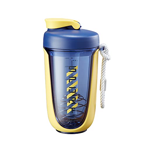 OtG ON THE GO Plastic Gym Protein Shaker, Gym Supplement Shaker Leakproof BPA Free material (Blue & Yellow), 600 Ml