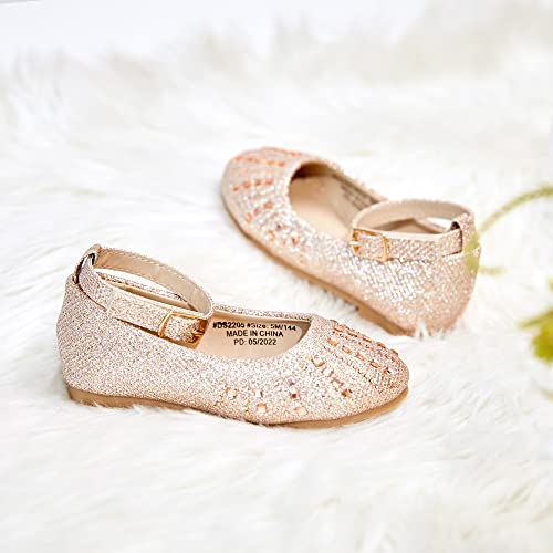 Image of GINFIVE Toddler Girls Dress Shoes Little Girls Mary Janes Ballerina Flats Shoes Toddler