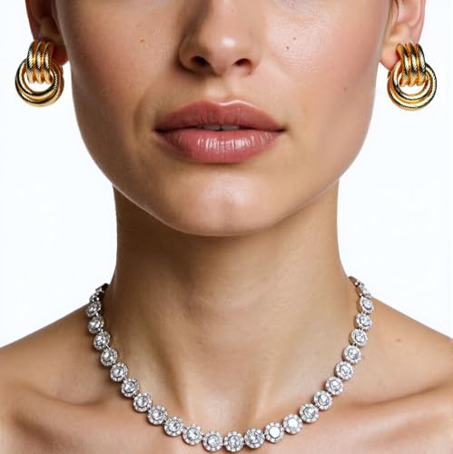 Gold Earrings for Women Trendy Chunky Gold Earring Golden Knot Earring Link Drop Dangle Earrings Statement Earring Prom Jewelry for Women Trendy 20254