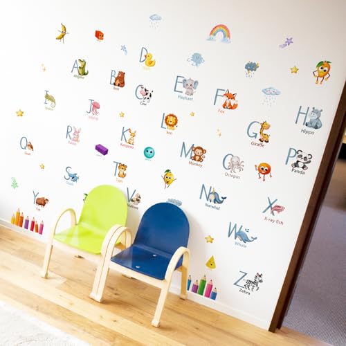 Vinilos Decorativos Infantiles Animal Alphabet 64 Pcs miniatura 4