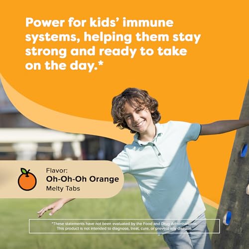 Renzo's Invincible Kids Vitamin C with Elderberry Vitamin C and Zinc, Dissolvable Kids Vitamins for Immune Support, Sugar-Free Melty Tabs, Orange Flavor, 60-Count (1-2 Month Supply) - Image 2