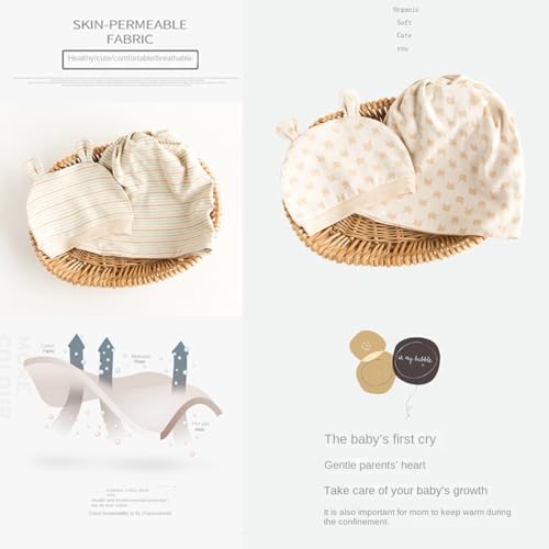 2Pcs Maternity Hat with Baby Hat Colorful Double Layer Cotton Postpartum Maternity Hat Windproof Headscarf2