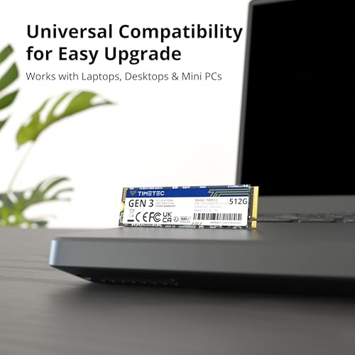 Image of Timetec 512GB SSD NVMe PCIe Gen3x4 8Gb /s M.2 2280 3D NAND High Performance SLC Cache Read /Write Speed Up to 2,000 /1,600 MB /s Internal Solid State Drive for PC Laptop and Desktop