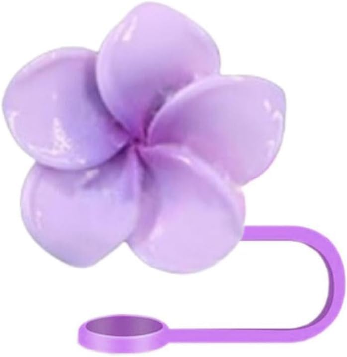 Plumeria Silikon-Strohhalm-Aufsatz Für Stanley Tumbler – Spritzwassergeschützt, Wiederverwendbar, Niedlich