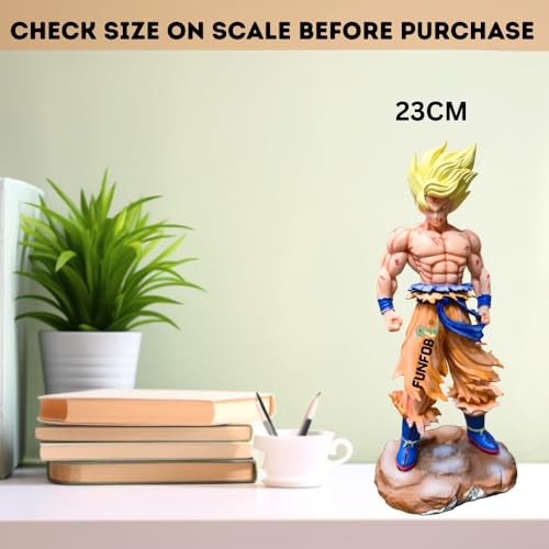 Image of FUNFOB Action Figure Height-23cm Collectible for Anime Fans PVC Multicolour | Go-k on Stone -Yellow Orange