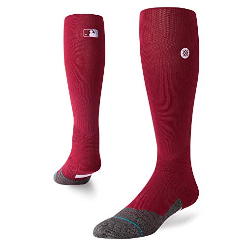 Stance Men's Diamond Pro OTC MLB on Field Calf Sock, Maroon - Medium