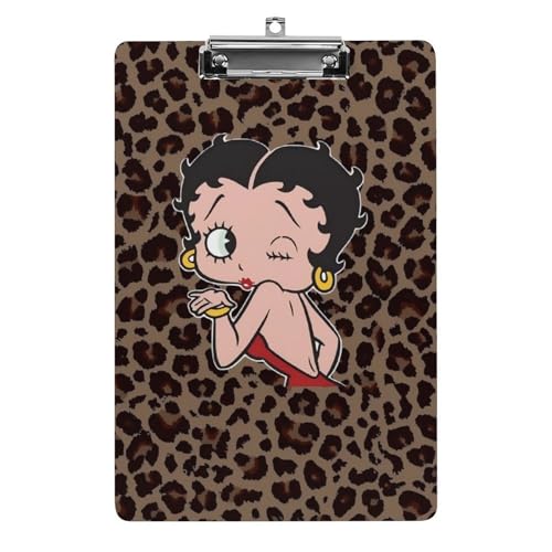 クリップボード ベティちゃん ヒョウ柄 A4 用箋挟み マグフラップ クリップファイル ワードパッド 文具ボード ファイルバインダー 伝票バインダー ファイルボード 文房具 軽量 縦型 持ち運び便利 教室 事務用 おしゃれ