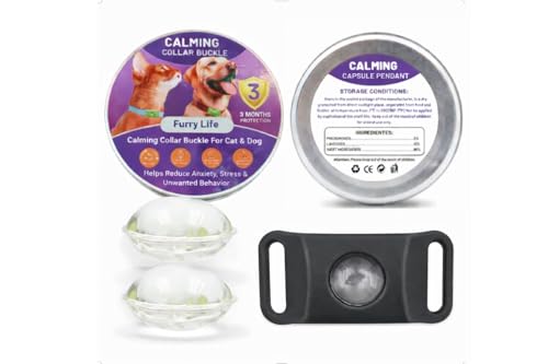 Image of FurLife Pet Calming Pendant - Waterproof Collar Tag for Dogs & Cats | Suitable for All Breeds - (Black)