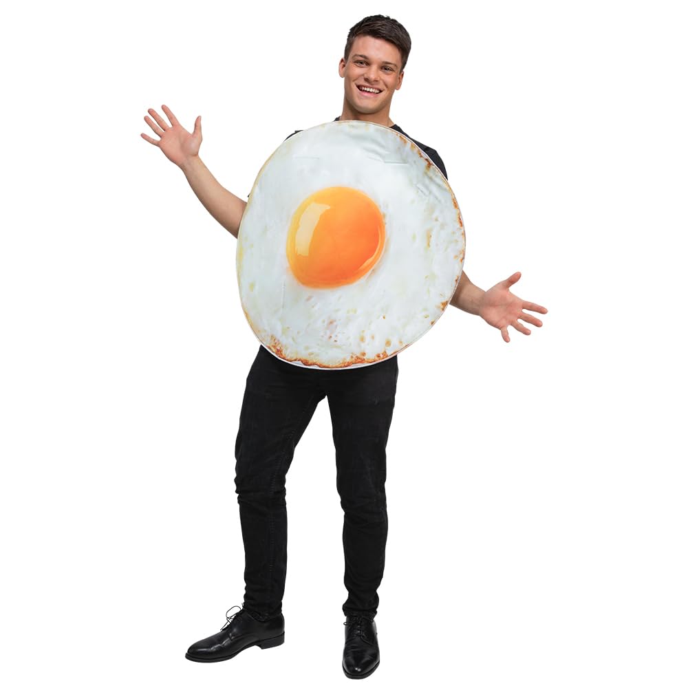 Wicked Costumes Adult Fried Egg Fancy Dress Costume - One Size, White