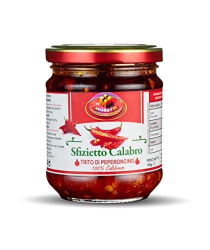 Moretti® Crema de Ají | 100% Calabrese 100% Natural | Sin OMG | Chiles cultivados y procesados ​​en Calabria con aceite de oliva | Cremoso para untar | Hecho en Calabria (Calabrese 1 Pieza)