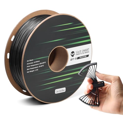 SainSmart Filament TPU High Flowability Solid Color 1,75 mm pour impression Ã  grande vitesse 500 mm/s, 1 kg, noir