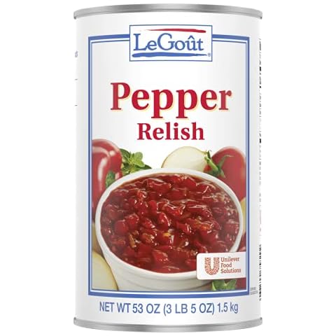 LeGout Pepper Relish, Vegetarian, Add to Sauces, Dressings, 3 Lbs (Pack of 6) Cover