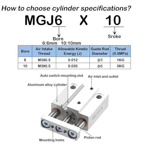 Cylindre de tige de guidage miniature MGJ10-15 anti-rotation haute précision