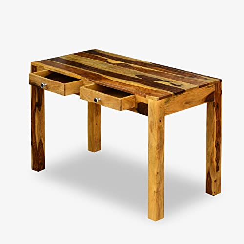 Image of Solid Sheesham Wood Study Table for Adults | Computer Table for Home | Wooden Writing Desk | Office Table for Office Work | Work from Home Table with 2 Drawers (11)