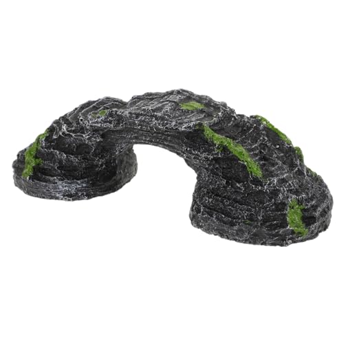 CIYODO Reptile Basking Platform for Turtles Compact Climbing Ramp Hideout Enhances Aquarium Decor Durable Resin Construction for Indoor Outdoor Use Easy to Clean