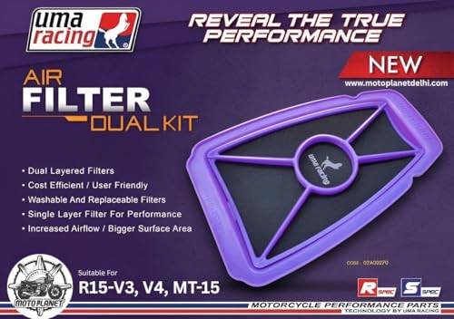 Image of MPD-UMA RACING 02A00270 Air Filter usable Compatible for R15 V3, V4 & MT15.Moto Planet