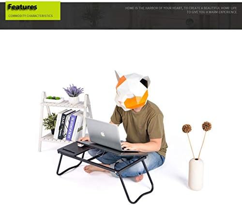 Linyi Folding Laptop Lap Desk - Work Table and Stand for Couch, Bed and Sofa Computer Use - Folding Legs, Adjustable Tilt - Use as Reading and Breakfast Tray (C-Black - A1)