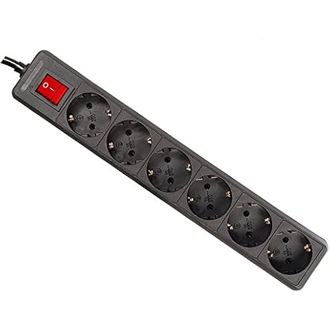 Regleta Maclean mce65g con Protección Infantil y 6 enchufes Cover