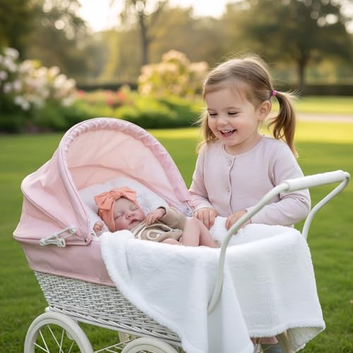 17 Zoll Realistische Reborn Babypuppe Mädchen - Geschlossene Augen, Voller Vinyl-Körper, Handgemaltes Haar - Lebensechtes Neugeborenes Aussehen und Gefühl für Kinder und Sammler – Bild 7