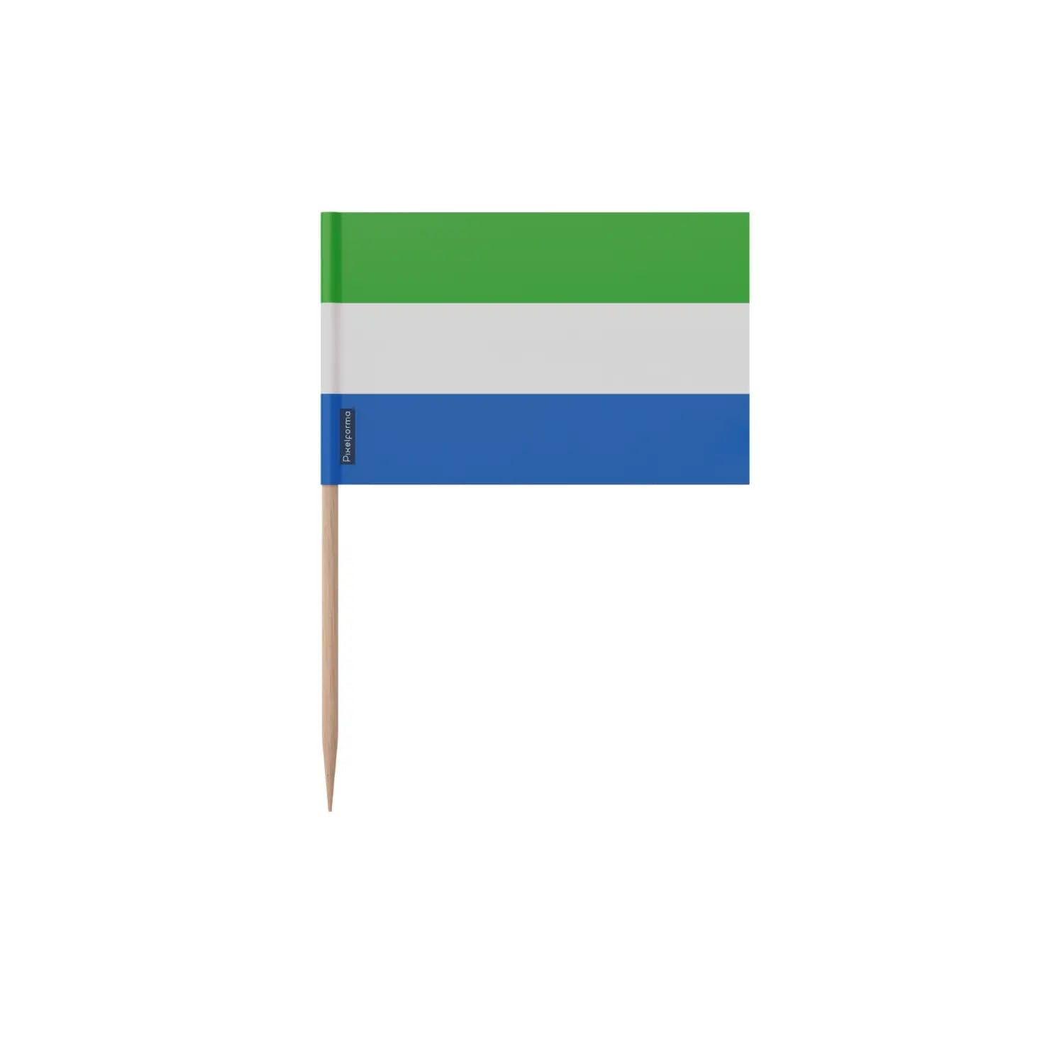 Cure-Dents Drapeau Sierra Leone 8cm de 100 Pièces pour la Décoration de Buffet