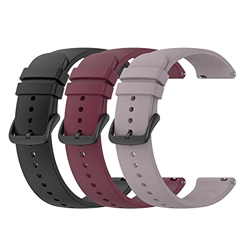 Miglior smartwatch per il nuoto da piscina ed in mare Chofit - Cinghie di ricambio per orologio SoundPEATS, confezione da 3 pezzi, in morbido silicone, per smartwatch SoundPEATS Watch 1/Watch Pro 1 (20 mm, 3 A)