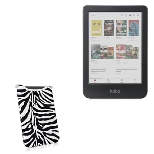 BoxWave Case Compatible with Kobo Clara Colour - Zebra Plush SlipSuit, Animal Print Padded Soft Sleeve
