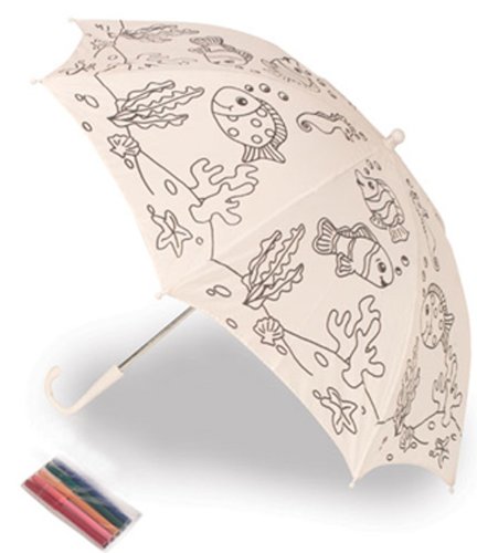 Geschenke mit Namen Kinderschirm zum Bemalen, inklusive wasserfeste Stifte, ca. 69 cm Durchmesser