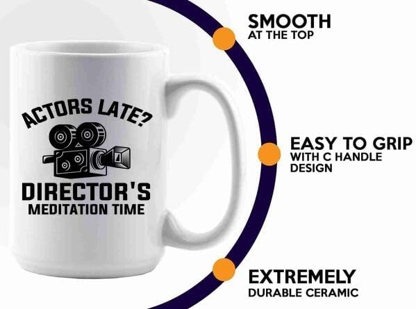 Film Maker Coffee Mug 15oz White -Actors late - Movie Director Film Lovers Student Cameramen Chairman Screenwriter Videographer Actor Men Hubby, BHUGSLEADER8526 image 5