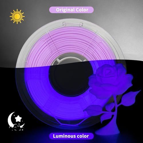 Image of iSANMATE PLA Glow in the Dark Filament, PLA Lights Filament Purple for 3D Printers, Dimensional Accuracy + /- 0.03 mm, 1 kg /Spool