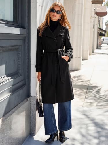 Simplee Women's Winter Stand Collar Single Breasted Belted Long Peacoat - image 6