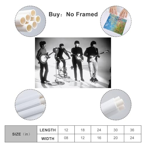 Poster décoratif sur toile The Beatles Star noir et blanc – 50 x 75 cm - Les Beatles, Paul McCartney, John Lennon, RIngo Starr, George Harrison Poster décoratif sur toile The Beatles Star noir et blanc - 50 x 75 cm – Image 3