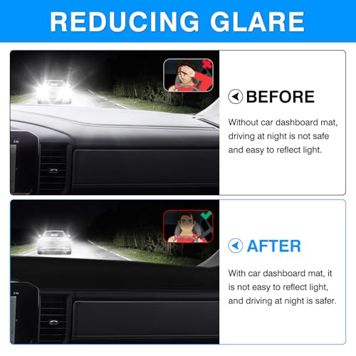 Image of Autorder Dashboard Cover Mat for Chevy Chevrolet Silverado /GMC Sierra 1500 2500HD 3500HD 2022-2025 2026 Accessories Dash Cover Upgrade Flannel Dash Mat Sunshade Glare UV Rays Protector (with HUD)