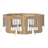 vidaXL Hundetor mit Ständern 8 pcs Artisan-Eiche 60 x 60 cm, Moderner Hundezäun, klappbares Design, minimalistisches Indoor-Gehäuse, platzsparende Barriere, praktischer Raumteiler