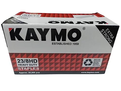 Image of Kaymo ST2308 Staples - 8mm, 23 Series Staples (20,000 pins) for Upholstery and Fabric Attachment