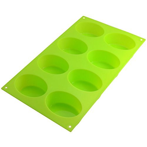 8-Oval Silicone Mold Soap Moulds Chocolate Muffin Cupcake Bakeware Backing Pan by CTT, Multi-colour