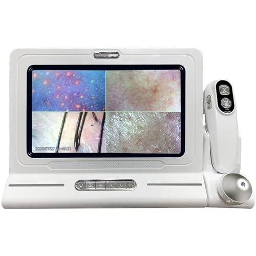 Microscopio digital LCD, detector de cuero cabelludo, analizador profesional de folículos pilosos con detección espectral 4 para análisis de humedad de aceite, aumento de 50X/200X