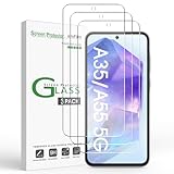 amFilm 3 Pack Screen Protector for Samsung Galaxy A35/A55 5G 2024,9H Hardness Tempered Glass,Anti Scratch,Bubble Free,Easy Installation