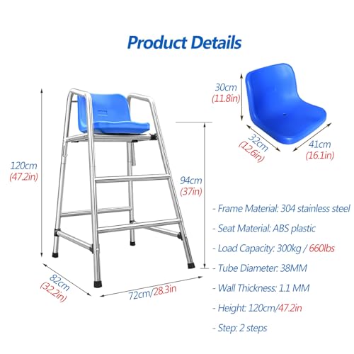 Silla de salvavidas para piscina sobre suelo, portátil con 2 escalones miniatura 2