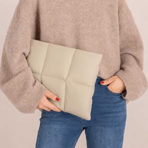 Image of ProElite Puffy Tablet Sleeve Case Upto 13.3 inch for Galaxy Tab S10 Fe+ /S9 FE+ /S7+ /S8 Plus /S9 Plus /S7 FE 12.4 inch, iPad Pro 12.9 inch, MacBook Air /Pro Retina, Microsoft Surface Pro 4 /5 /6 /7 /8 /9, Sand