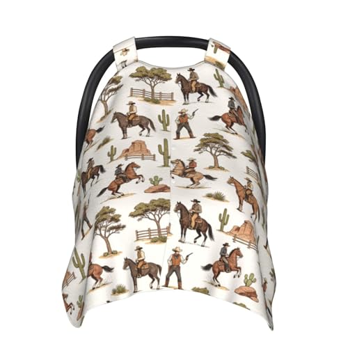 Image of Western Baby Car Seat Canopy Cover Multi Use Nursing Cover for Mom Nursing Covers Newborn Western Shower Gift