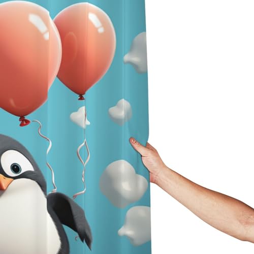 Rideau de douche d'hiver pingouin 183x183 cm imperméable et lavable avec 12 crochets - 8