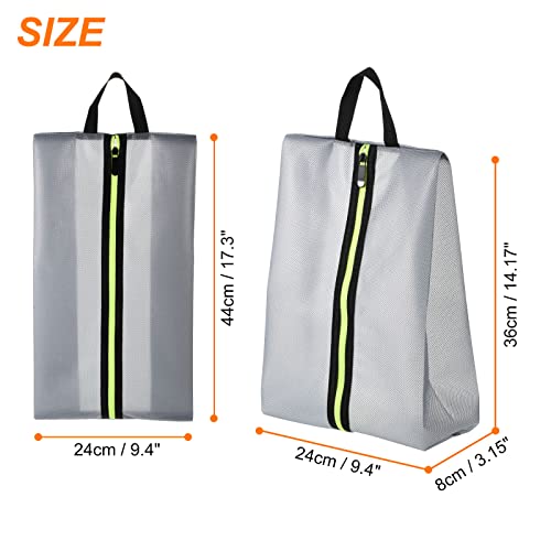 PATIKIL Shoe Bags for Travel XX-Large Durable Waterproof Shoe Bags for Women Men 5 Pack Portable Storage Organizer with Zipper for Outdoor Gray (Nylon) - Image 2