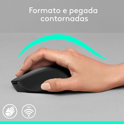 Mouse sem fio Logitech M280 com Conexão USB e Pilha Inclusa - Cinza glide