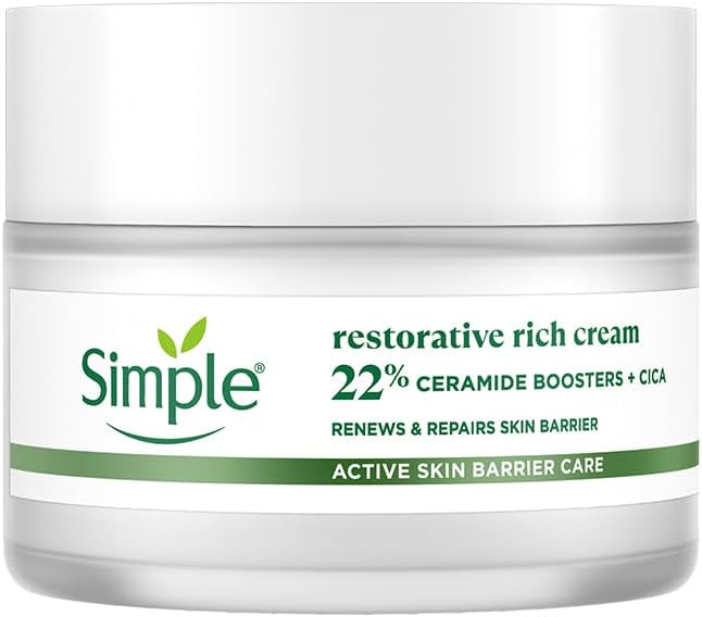 Simple Barrier Care Restorative Rich Cream 40g | With 22% Ceramide Boosters & Cica | Renews And Repairs The Skin Barrier | For Dry, Sensitive Skin