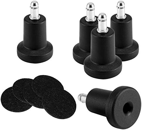 Bell Glides Replacement Parts 5 Packs with Adhesive Felt Pads Office Chair Stool Swivel Caster Wheels