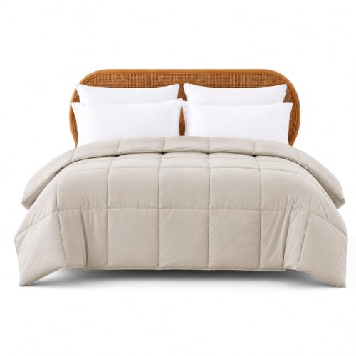 Image of Modern Threads Comforter Duvet Insert, Reversible Quilted Down Alternative Comforter with Corner Tabs, All Season Bedding, King, Champagne