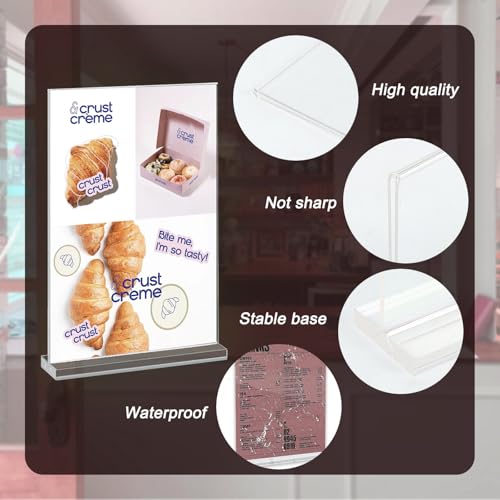 LiuHancsqd 4 Stück A5 Acryl Aufsteller, Tischaufsteller A5, Menükartenhalter, Speisekartenhalter, Postkartenständer, Werbeaufsteller, Transparent Acryl Tischständer für Restaurants Büro Menü