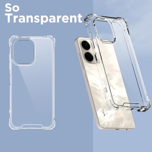 Image of Outlouders Back Cover for Vivo Y11 5G / Y21 5G Clear Transparent PC + TPU Bumper Case with Raised Edges for Shockproof Protection (Transparent)