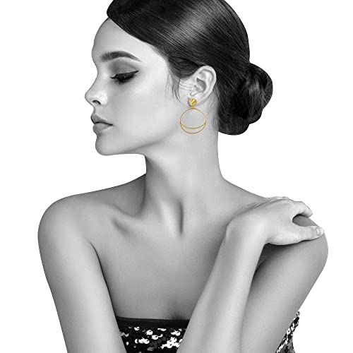 Boucles d'oreilles clip lune Les Poulettes Bijoux en métal ciselé - 4
